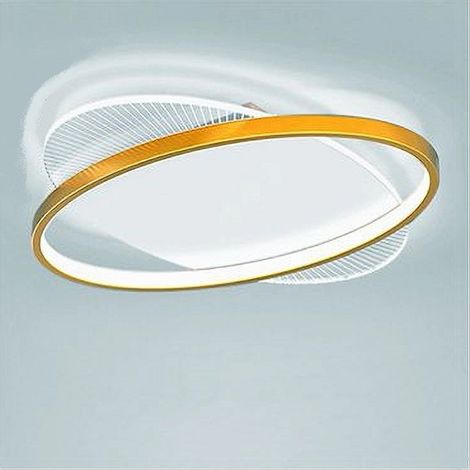 Trade Shop - LED Deckenleuchte 28 Watt rund goldfarben modern Kronleuchter Kaltlicht 71026 - (1/4)