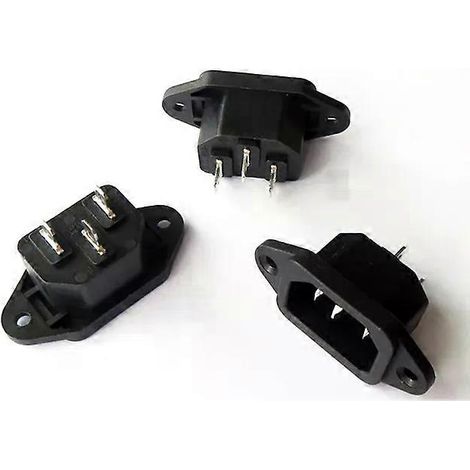 Lot de 5 prises d'alimentation mâles 3P IEC 320 C14 pour panneau, 250 V CA, 10 A - JXLGV (1/4)