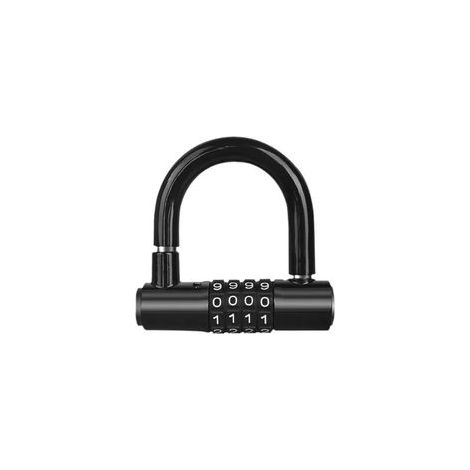 Bicycle U-lock, cross-border U-lock combination lock, zinc alloy four-position adjustment, resistant to cutting and sawing. (1/3)