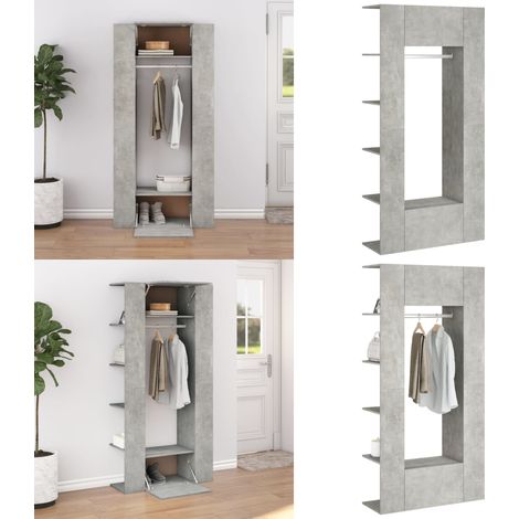 Armoires de couloir 2 pcs gris béton bois d'ingénierie - Meubles D'entrée - Armoires Murales - Rangements Étroits - Placard Mural - Organisation Intérieur - Home & Living (1/5)