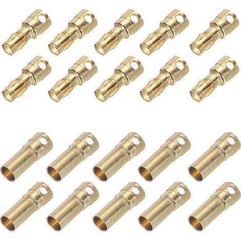 10 Paires Banane Fiches Connecteur 3.5mm Mâle Femelle Banane Prises pour Haut-Parleur Fil RC Batterie ESC Moteur (1/5)