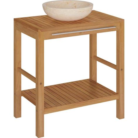 Maison Exclusive - Waschtisch Massivholz Teak mit Waschbecken Mar (1/5)