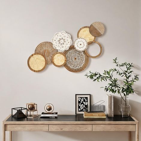 Décoration murale bois naturel en MDF 83,8 x 44,5 x 4,4 cm (1/5)