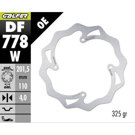 Disco freno posteriore Galfer per KTM SX 85 '07-'10 XC 105 '07- (201X110X4) Wave
