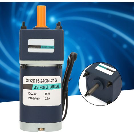 24 V DC 15 W Permanentmagnet-Getriebemotor, 8 mm Welle, Drehzahlregelung im Uhrzeigersinn/gegen den Uhrzeigersinn (30 U/min) (1/5)