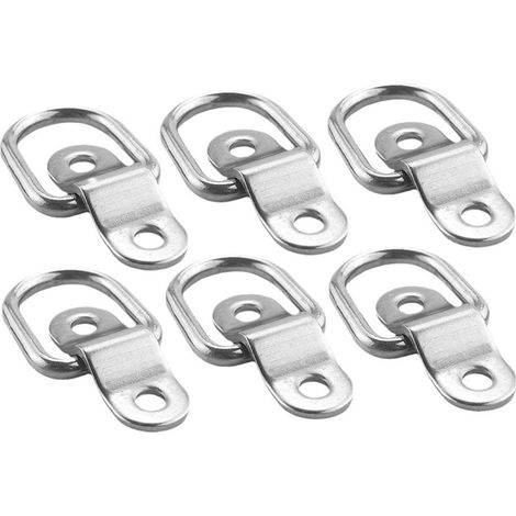 Lot de 6 Anneaux d'Arrimage avec Pivot - Acier Zingué - Charge de Travail Indicative 800 kg - Diamètre Fil Dimensions Platine , Gris (1/5)