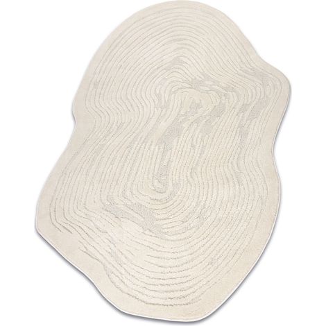 Tappeto DUNE 8058 SHAPE crema – Tronco, struttura, forma irregolare beige 160x220 cm