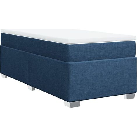 Cadre de lit en tissu, matelas inclus, bleu, 80 x 200 cm (1/5)
