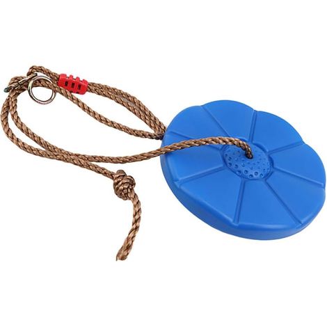 Altalena a disco in plastica resistente alle intemperie per bambini, sedile con corda, giocattolo per sedile (blu)