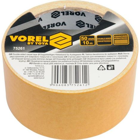 Cinta adhesiva Vorel 75261, 10 m, ideal para sellado y reparación, alta resistencia, versátil, fácil de usar, perfecta para aplicaciones industriales y domésticas, uso confiable.