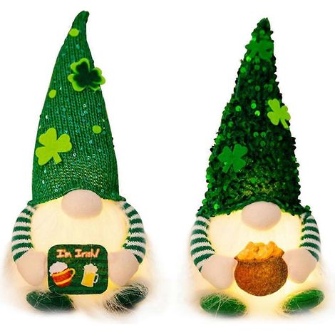 St. Patrick's Day Gartenzwerg – Gesichtslose Puppe für St. Patrick's Day Dekorationen
