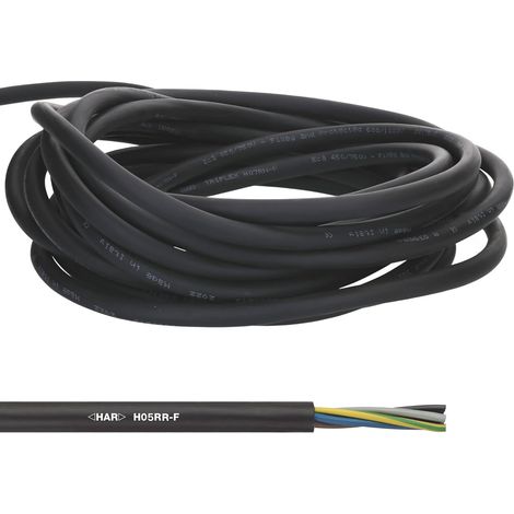 10 Meter Lapp 1600207 H05RR-F 3x0,75 mm² Gummileitung flexibel mit Schutzleiter I dünnes Gummikabel für Innenbereich I für Haus- und Handgeräte I robust I Anschlussleitung 3G0,75 mm2 schwarz