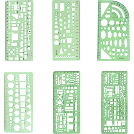 Stencil Cercle - Modèle en Plastique pour Dessin Technique - Pour École Bureau Artisanat - Lot de 4 Pièces (1/5)