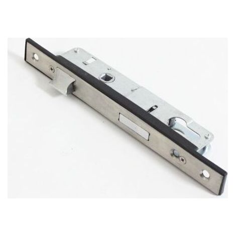 Pair Serrure de portail en acier inoxydable – Têtière fine – Côté d'ouverture réversible DIN – Pour bois dur – Hauteur de gâche ajustable (1/2)