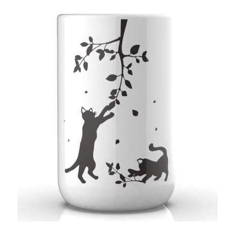 Metaform - Porta spazzolini da appoggio Bianco in Ceramica Mod. Cats (1/3)