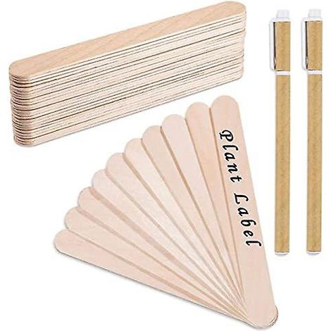 200 étiquettes en bois pour plantes, tuteurs de jardin, étiquettes pour plantes, 15 x 1,7 cm, grands bâtonnets en bois naturel, bâtonnets plats en bois pour loisirs créatifs (1/5)