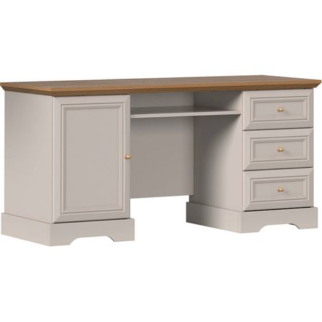 Schreibtisch Dulci mit 3 Schubladen und 1 Tür, Kaschmir und Holzoptik, 57.2cm (1/5)