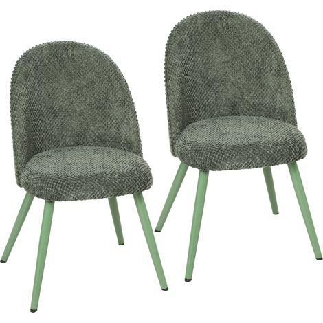 Set, aus Stoff, gepolsterte Sitzfläche, dunkelgrün, 54 × 51 × 84 cm, Samt, Edelstahl, 12 kg (1/5)