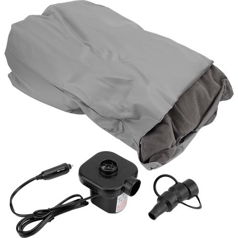 Matelas gonflable SUV 185x110cm, voyage Camping voiture, lit pneumatique, siège arrière (gris) (1/5)
