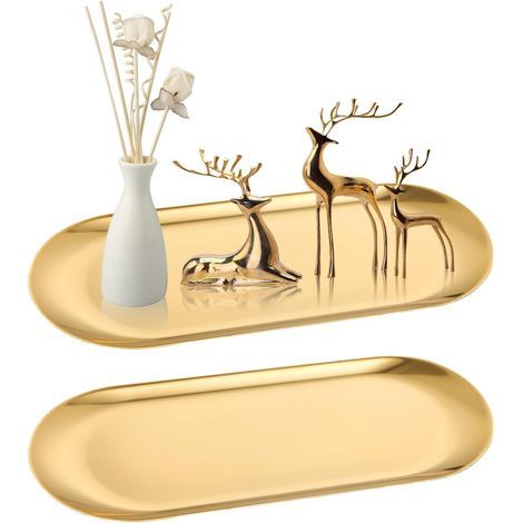 pezzi Piccolo vassoio decorativo Vassoio rettangolare mini per bagno per dessert cosmetici gioielli profumi (1/5)