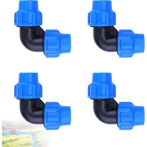 4 Pcs 90 Degree Elbow Fitting 25mm X 25mm, Elbow Plumbing Fittings For Water Pipe Pe Compression, Plastic Connector PP Fitting (25mm, 4 Stück, Winkel 90°) (1/5)