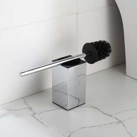 Porte-Brosse WC carré en Acier Inoxydable (chromé) (1/4)