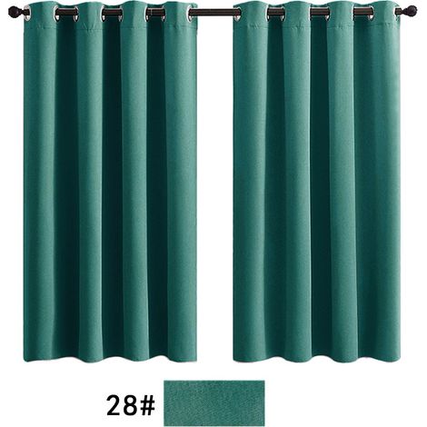 Rideau occultant pour salon, rideau isolant thermique, rideau à œillets, convient pour porte-fenêtre (2 pièces, 132 x 213 cm).