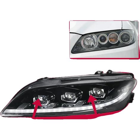 Gruppo faro, materiale LED, design lente proiettore, LED (1/2)