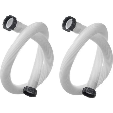 Lot de 2 tuyaux de rechange pour filtre de piscine 29060E, 150 cm de long, avec écrou pour piscine de diamètre 38 mm (1/5)