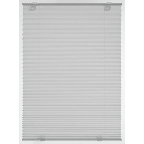 Gardinia Plissettata Solo con Ventose, Tenda Pieghevole Opaca, Parti per Il Montaggio Incluse, 2 Binari in Alluminio, Grigio, 60 x 130 cm (LxH), Metallo (1/4)