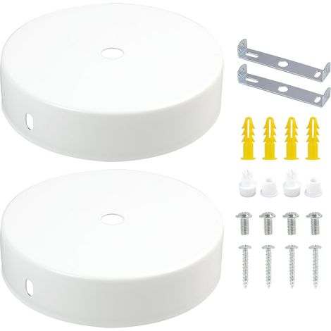 Cache-Baldaquin pour Suspension Luminaires Ø100 mm x 25 mm Métal Mat, Inclut Raccord Anti Traction (1/5)