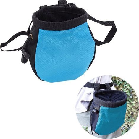 Sac à magnésie - Bleu - Sac à magnésie pour l'escalade - Sac à magnésie avec grip en magnésium (1/5)