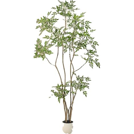 Albero artificiale, pianta finta, foglie realistiche, 210 cm (1/2)