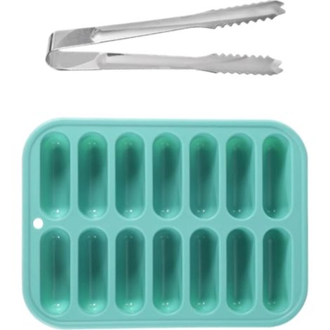 Bac à Glaçons Facile Démouler Nettoyer Vert avec Couvercle en Silicone (1/5)