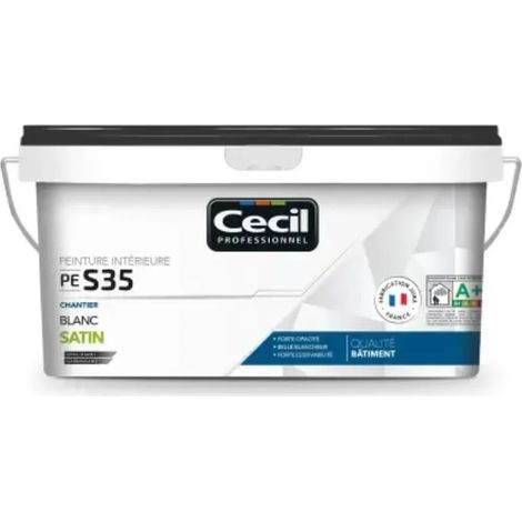 Peinture satinée CÉCIL PE S35 Blanc 2,5 L (1/2)