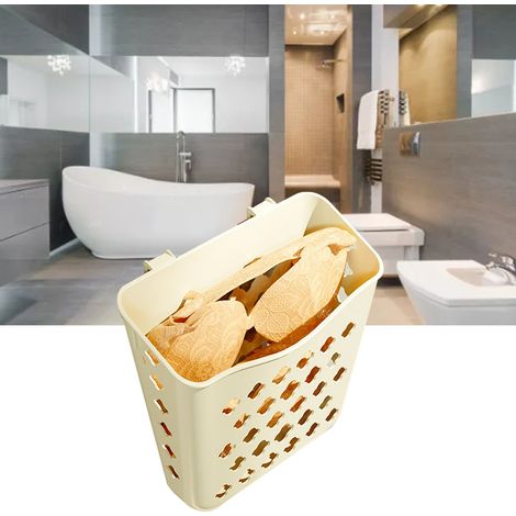 Panier à linge pliable, mural, idéal pour la maison, la salle de bain, les toilettes, le rangement des sous-vêtements et du linge sale. Format compact. (1/5)