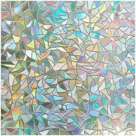 Film Électrostatique Vitre Effet Arc-en-Ciel 44,5x200cm Anti Regard Décoratif, 3D Anti UV, Occultant pour Fenêtre - Idéal pour Chambre, Bureau, Cuisine (1/5)