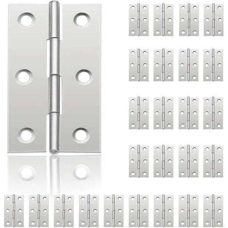 Ulisem24Pcs Petit Charnières pour Portes, Charnière Inox, DIY Charnières de Portes pour Porte Placard Charnière Piano Boîtes à bijoux La Maison Meubles Matériel Armoire(44mm32mm) (1/5)