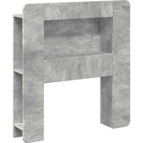 Headboard Cabinet with Storage Concrete Grey Engineered Wood vidaXL