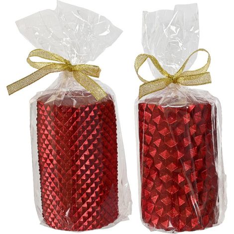 Rote Stumpenkerze 6,5 cm x 10 cm (1/4)
