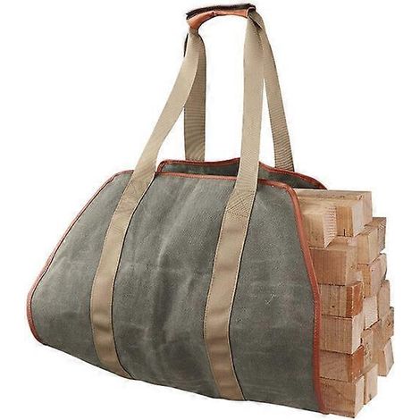 Panier à bûches et sac à bûches, porte-bûches en toile, sac de transport de bûches extra large, paniers à bûches d'intérieur pour le camping, bûches en toile (1/5)