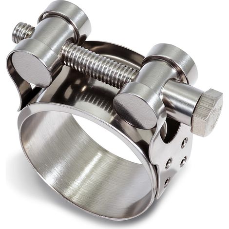 5 Pièces Collier Echappement 23-25mm Raccord Echappement Collier De Serrage Inox Métallique Libération Rapide Adaptation Universelle Manchon Echappement Pour Voitures Moto Navire Industrie (1/5)