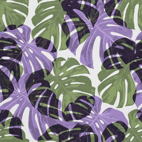 Tela decorativa para exteriores tipo oxford - motivo de hojas verdes y moradas I DX536 (1/5)