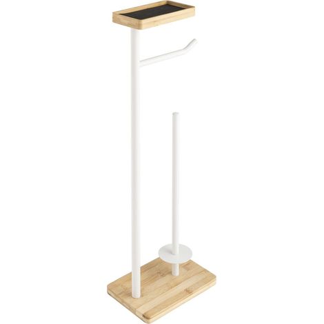 Dérouleur de papier WC en bambou avec porte-téléphone (1/3)