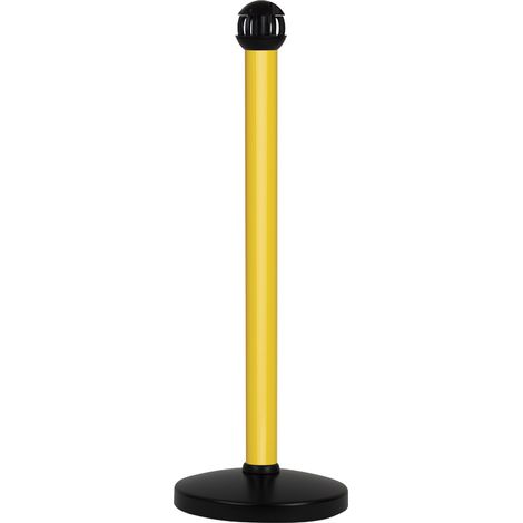 Poteau aluminium jaune sur socle portable avec tête 4 crochets - 2020053 (1/3)