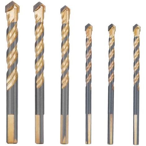 Set mit 6 Fliesen- und Glasbohrern, 6 mm bis 12 mm – Doppelgewinde-U-Nut – Zum Bohren von Fliesen, Marmor und Glasbausteinen (1/5)