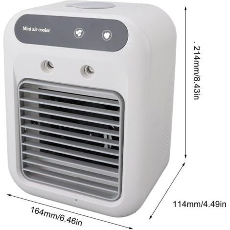 NALOOKAMIC Climatiseur Portable , Climatiseur Mobile Silencieux , Refroidisseur d'air de 500 ml , Rafraichisseur d'air , 2 Vitesses+2 Modes de Brumisation , Réglage de la direction du vent à 20° , Min