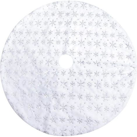 Jupe d'arbre de Noël, motif brodé de flocon de neige de tapis d'arbre de Noël peut être utilisé comme décoration de vacances (1/4)