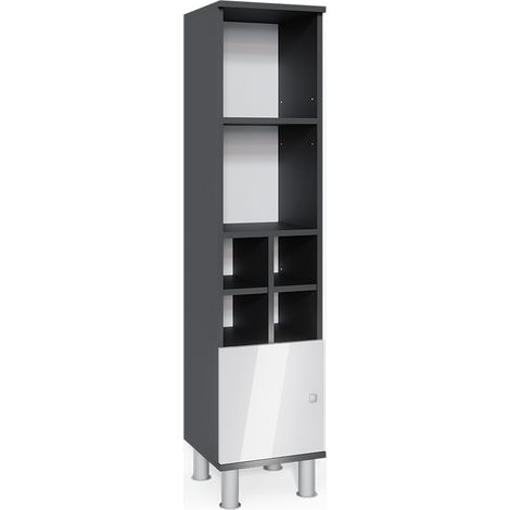 Armario mediano Fynn, Blanco alto brillo, 30 x 130.6 cm puerta pequeña, Vicco (1/5)