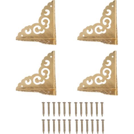 Stück Eckenschützer aus Messing für Schmuckkästchen mit Retro-Wolkenmuster, 5 cm lang, verstärkte Eckenschützer mit Schrauben für Möbel (1/5)